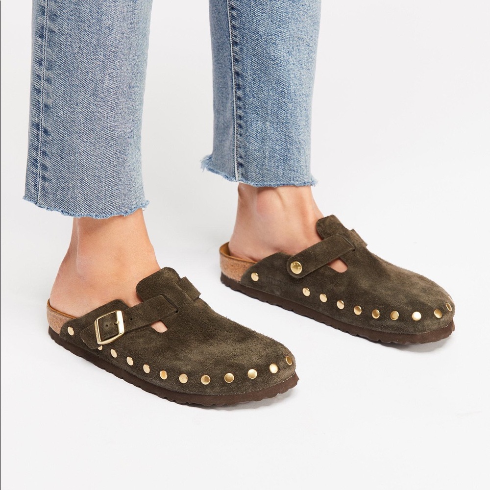 Birkenstock Boston suede clog stud - free people exclusive